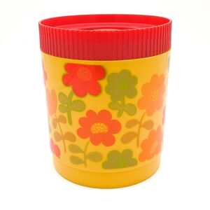 Vintage 1970s Alladinware Floral Kitchen Canister